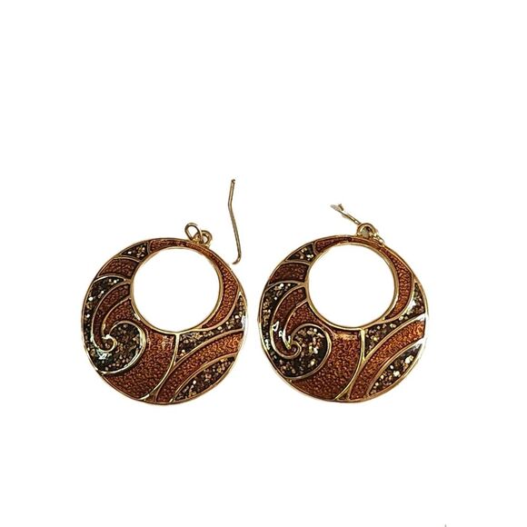 Shimmery Golden Brown Jewelry Set Necklace, Earrings &Bracelet Elegant Unbranded - Picture 3 of 7